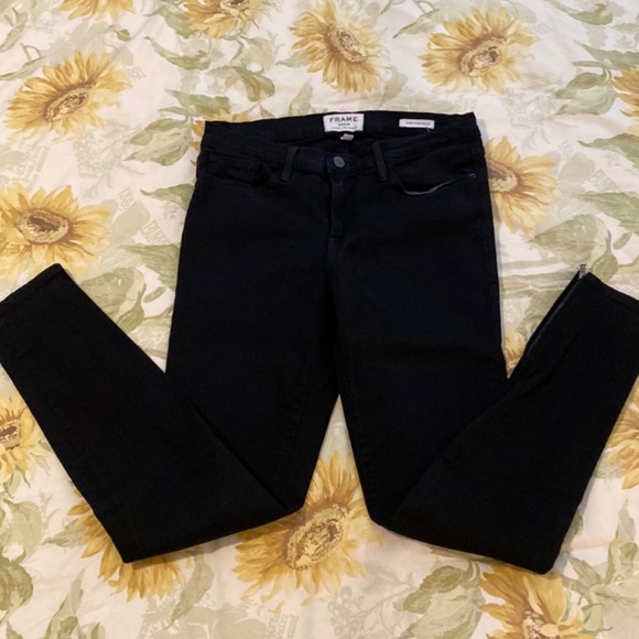 Frame Denim Le Skinny De Jeanne Side Ankle Zipper Stretch Jeans 30 - Picture 3 of 7